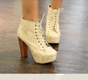 Kısa Bayan Çizme Modelleri 2 298--Shipping-New-Arrival-Tianyi-Skye-Lace-High-Heeled-Shoes-Thick-Heel-Wood-Boots-Black-Apricot-298