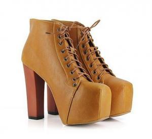 Kısa Bayan Çizme Modelleri 10 Free-Shipping-Fashion-Women-Ladies-4-Color-Lita-Platforms-High-Heels-Lace-Up-Boots-Ankle-Shoes-Size-35-40-0