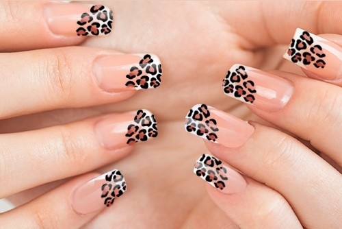 Ojeli Tırnak Modelleri 5 Ojeli Tırnak Modelleri - Clear Black Leopard Print Design