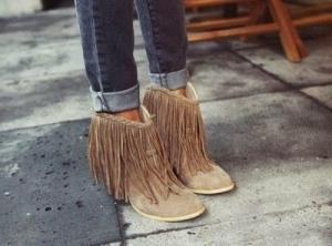 Kısa Bayan Çizme Modelleri 12 Fringe Bootie