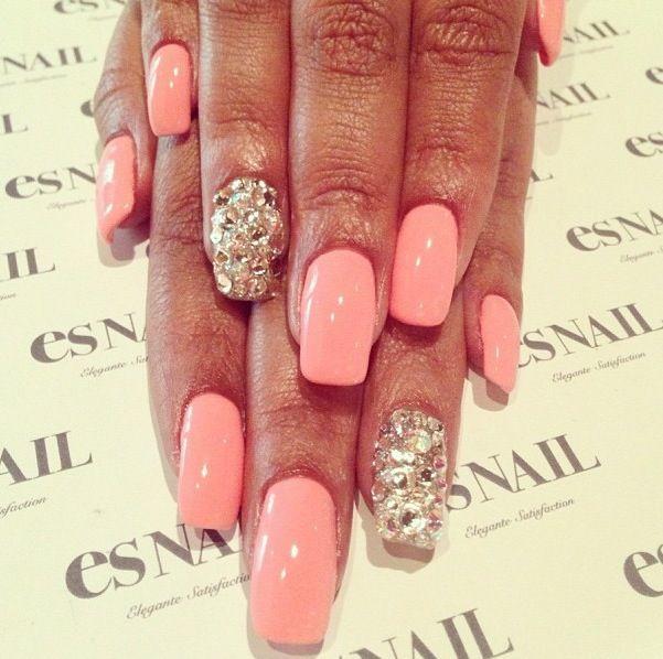 Ojeli Tırnak Modelleri 19 Ojeli Tırnak Modelleri - Nail Art With Diamonds