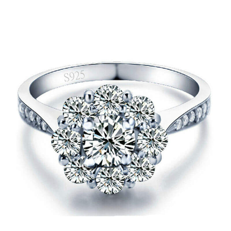 2016 Tektaş Yüzük Modelleri - Fashion Silver Jewelry Rings For Women Cz Diamond White Gold Plated Wedding Engagement Love Bague Female