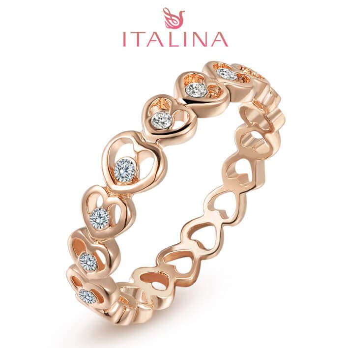 2016 Tektaş Yüzük Modelleri - Italina Brand 3 20 Size 2016 18K Rose Gold Aneis Women S Crystal Heart Bijoux Jewelry